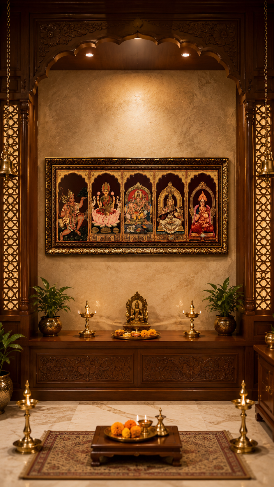 5 In 1 God's Gold Leaf Art | Elegant Home Temple Decoration