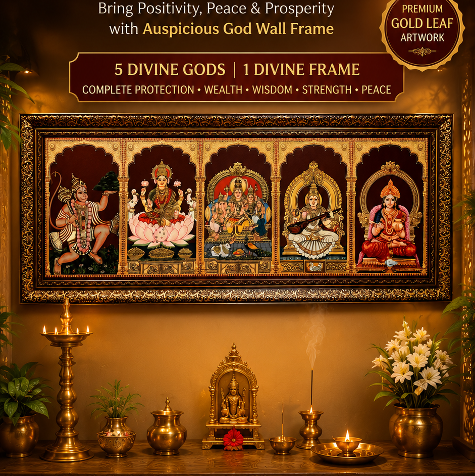 5 In 1 God's Gold Leaf Art | Elegant Home Temple Decoration