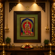Madurai Meenakshi Tanjore Painting with Premium Engineered Wooden Frame