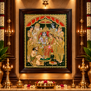 SHRI RAMA PATTABHISHEKA – TANJORE PAINTING