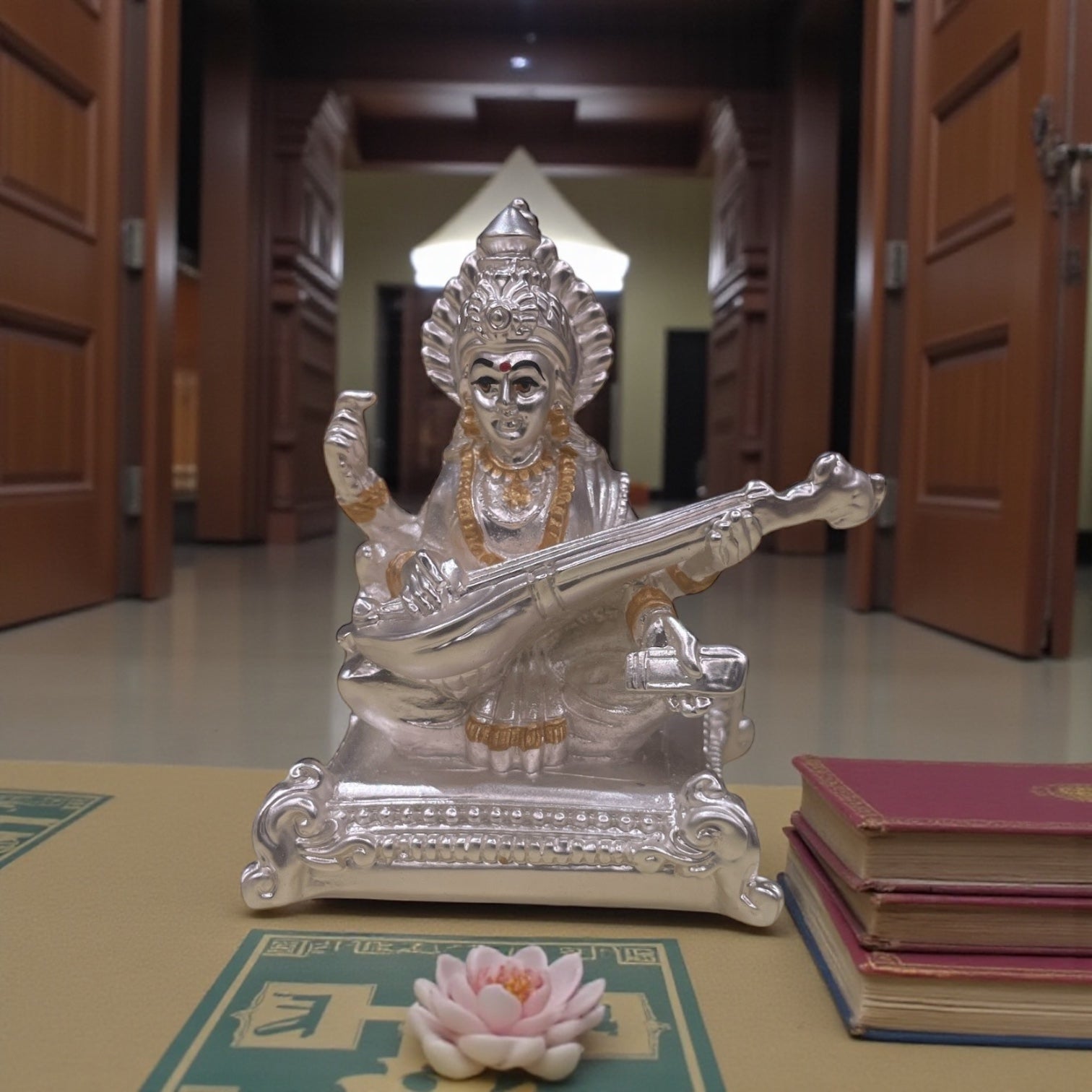 saraswati idol. 92.5% sterling silver