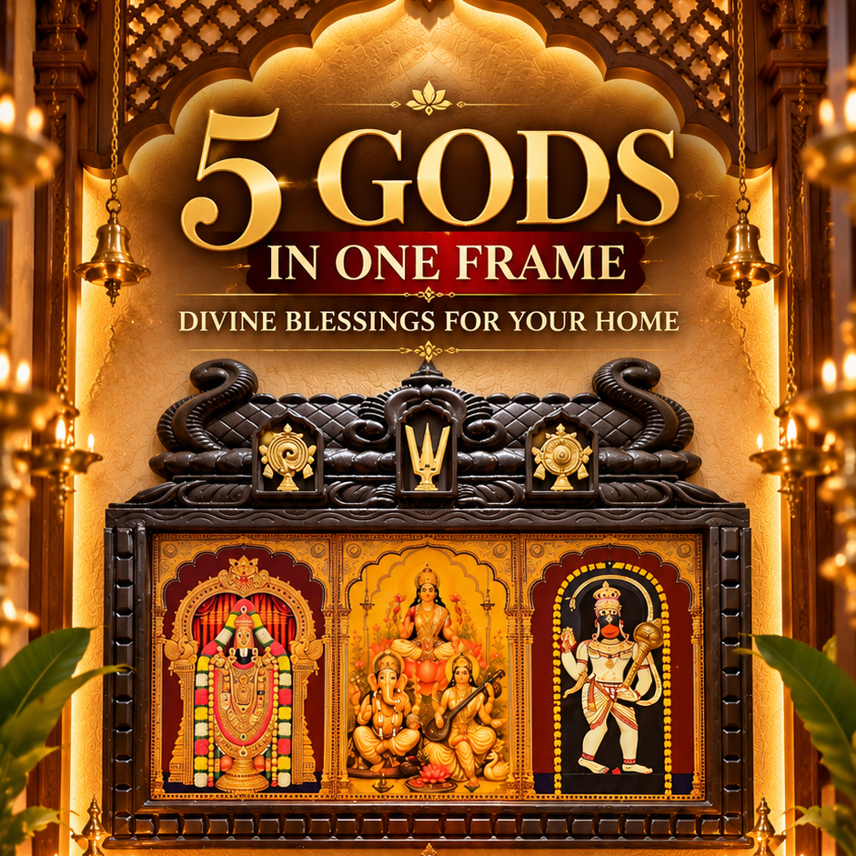 5 Gods in One Gold Leaf Art