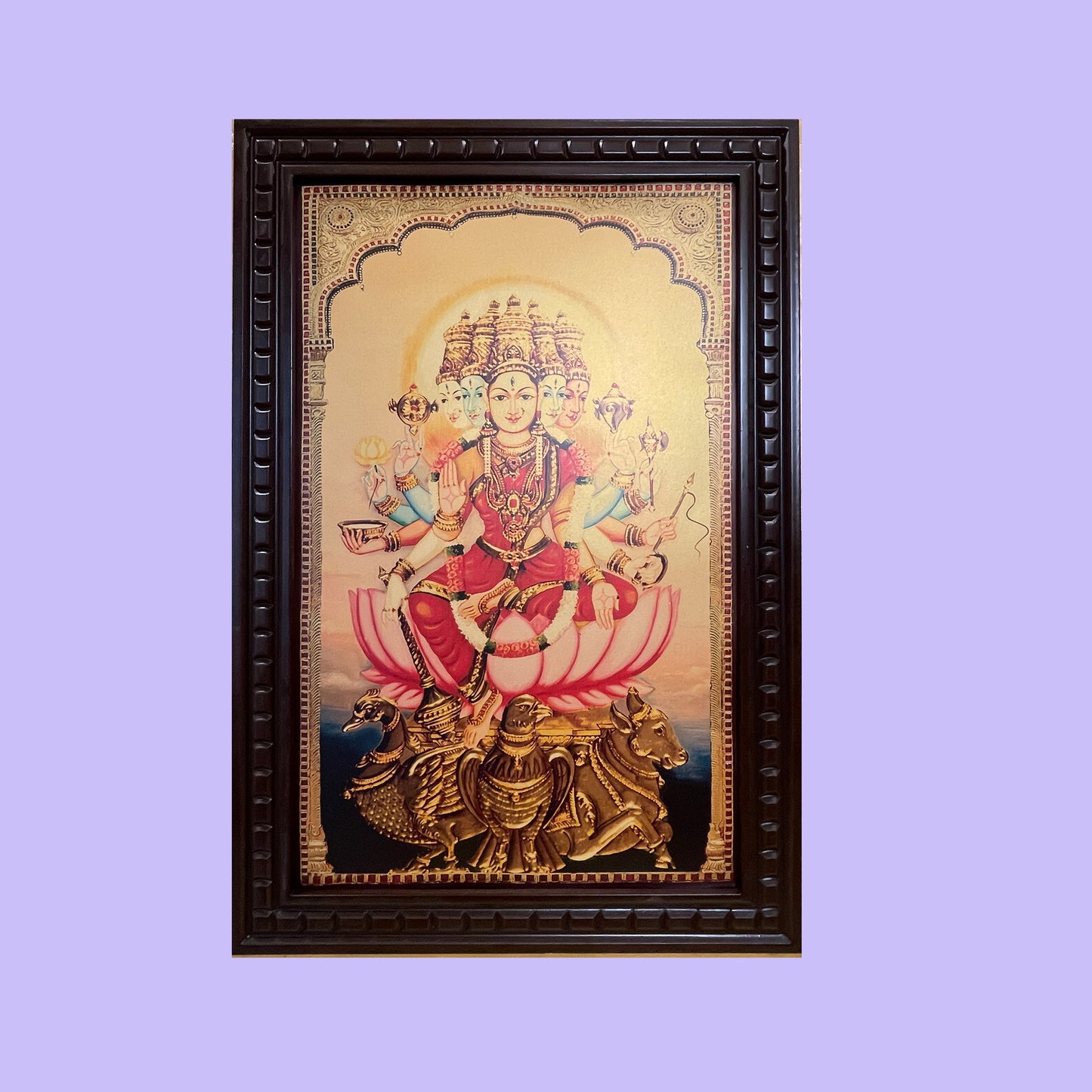 Gayatri Gold Leafed Art With Wooden Frame