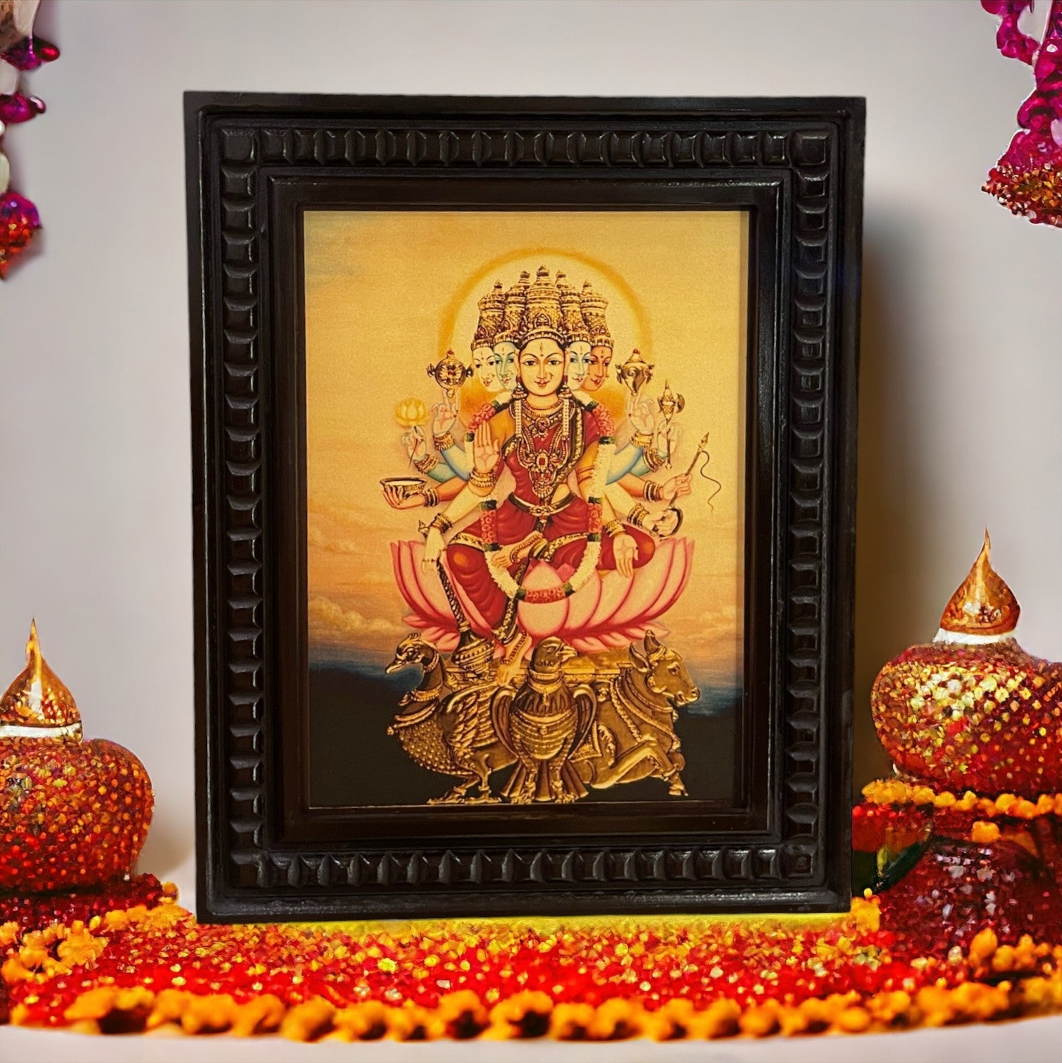 Gayatri Gold Leafed Art With Wooden Frame