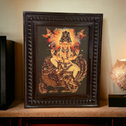 Brahma dev gold leaf wooden photo frame