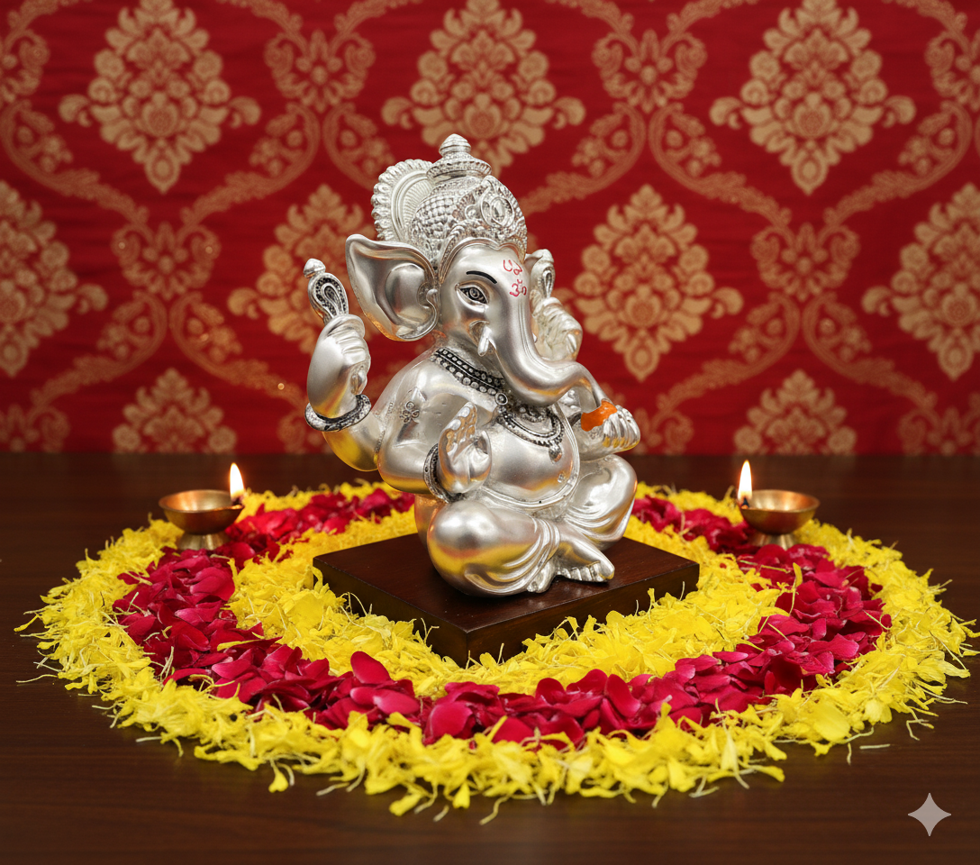 Silver laddoo Ganesha