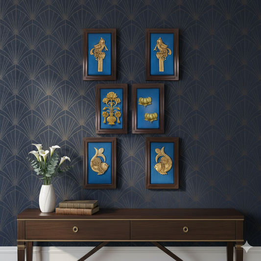 Brass Blue WallArt Set
