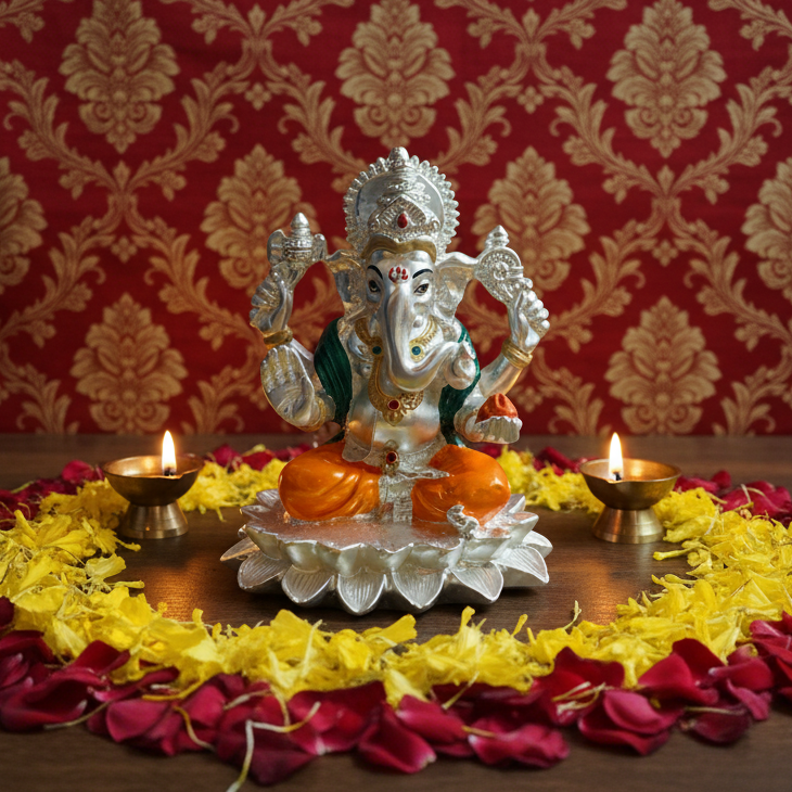 Ganesha Sterling Silver Orange