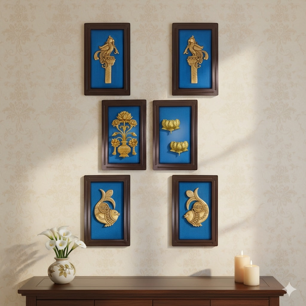 Brass Blue WallArt Set