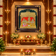 Shri Kanak Bhawan Original Hand-Painted Tanjore Painting | Premium Rosewood Frame | Divine Art by ESTUDIO