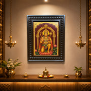 Hanuman Gold Leaf Artwork | Engineered Wooden Frame | Luxury Pooja Room & Living Hall Wall Art