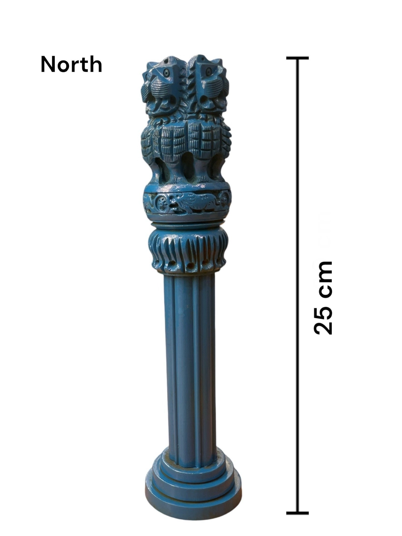 Set Of Three Ashoka pillar - Blue, Silver & Earth tone