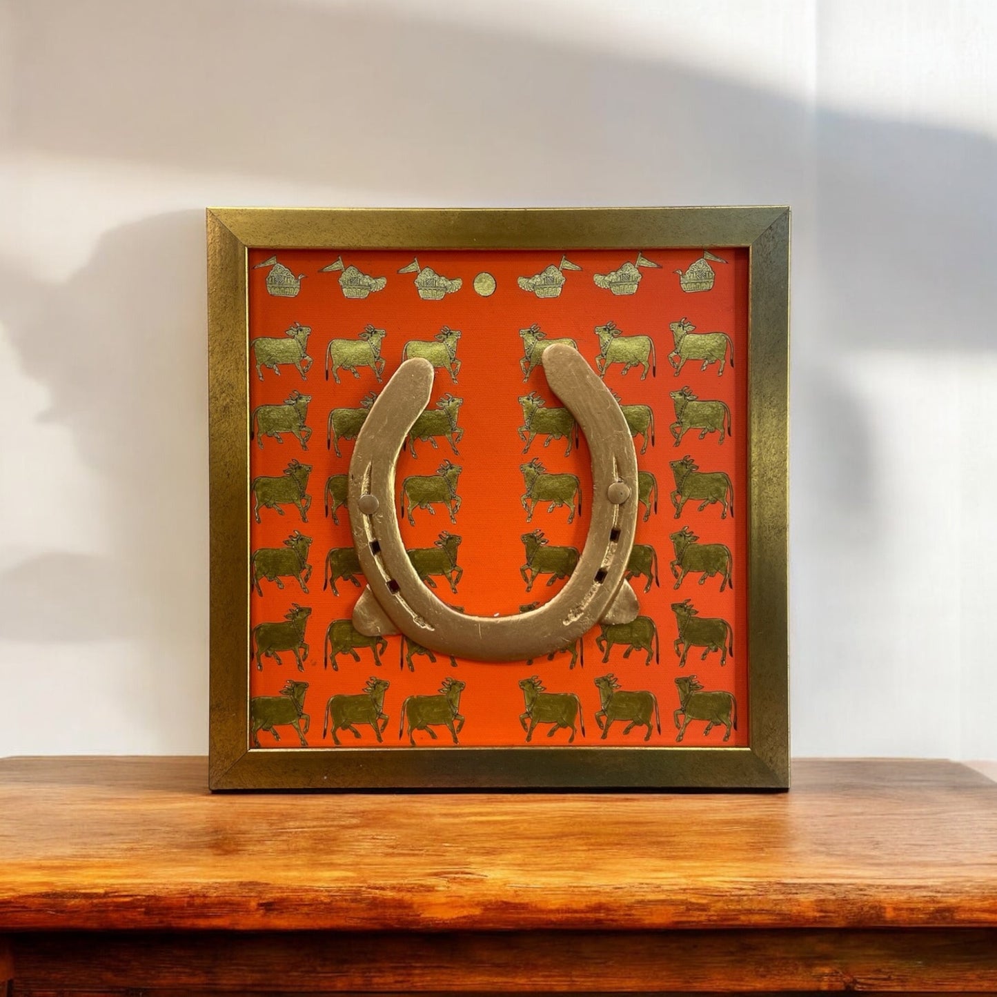 Good Luck Horse Shoe with Sacred Cow Backdrop