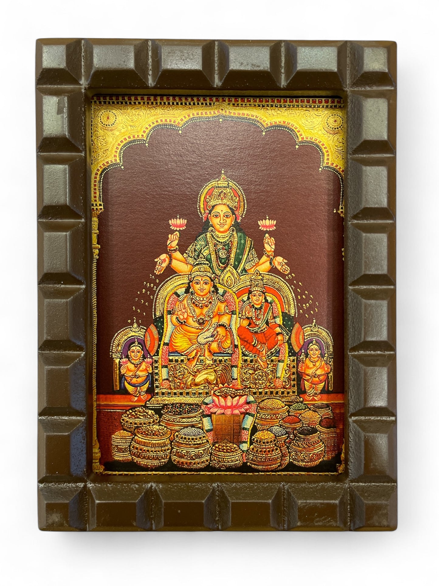 Kubera Gold Leafed Art With Wooden Frame