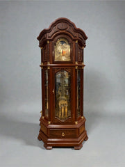 Original German Mechanical Grandfather Clock with Triple Chime, Moon Phase & Marquetry Work (88”)