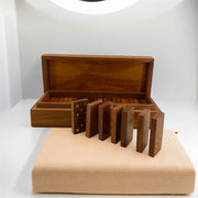 Handcrafted Wooden Dominoes Game Set with Premium Storage Box