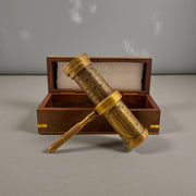 Vintage Brass Kaleidoscope with Handcrafted Wooden Case