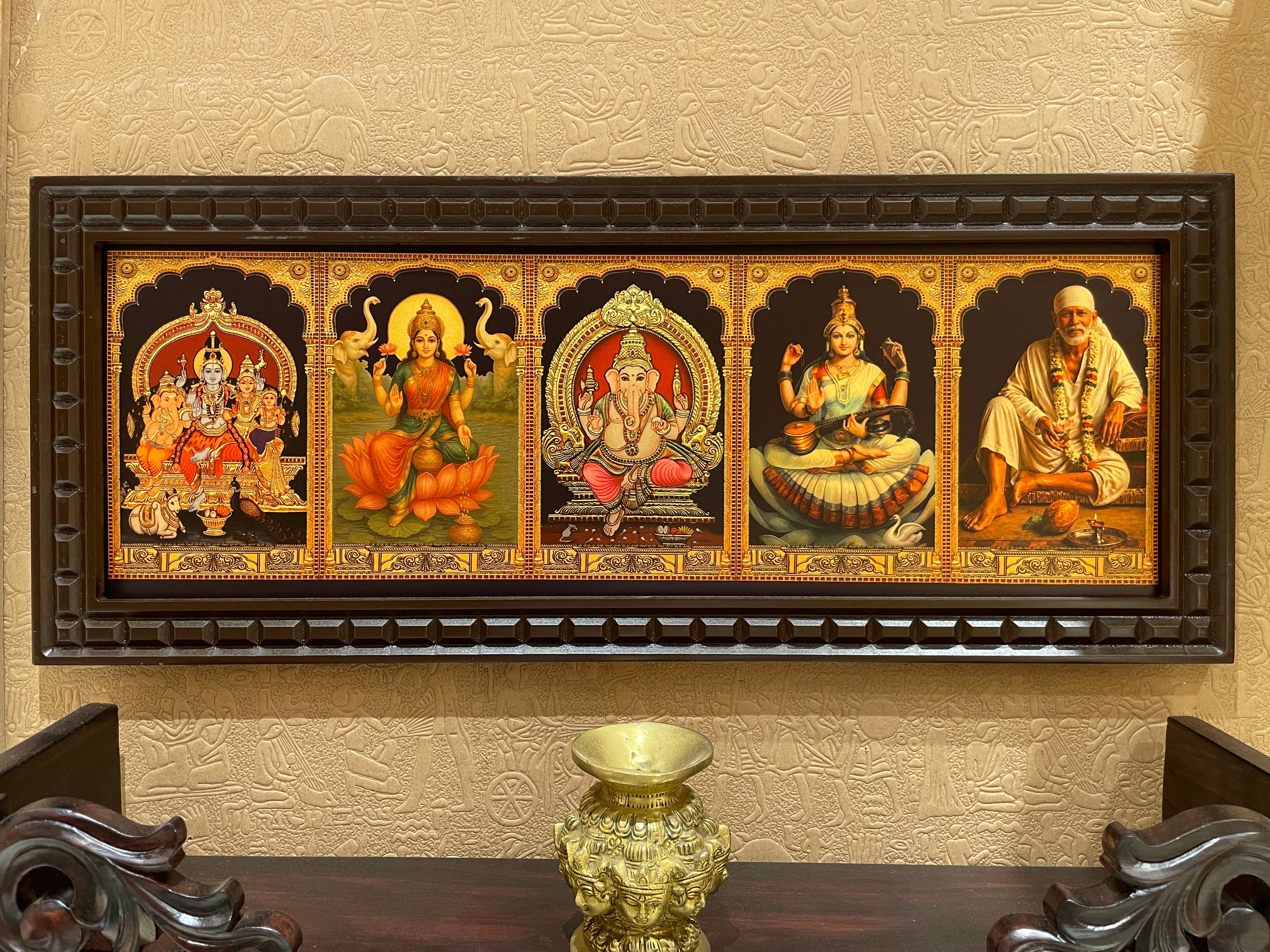 5 Gods in One Frame Gold Leaf Art-2