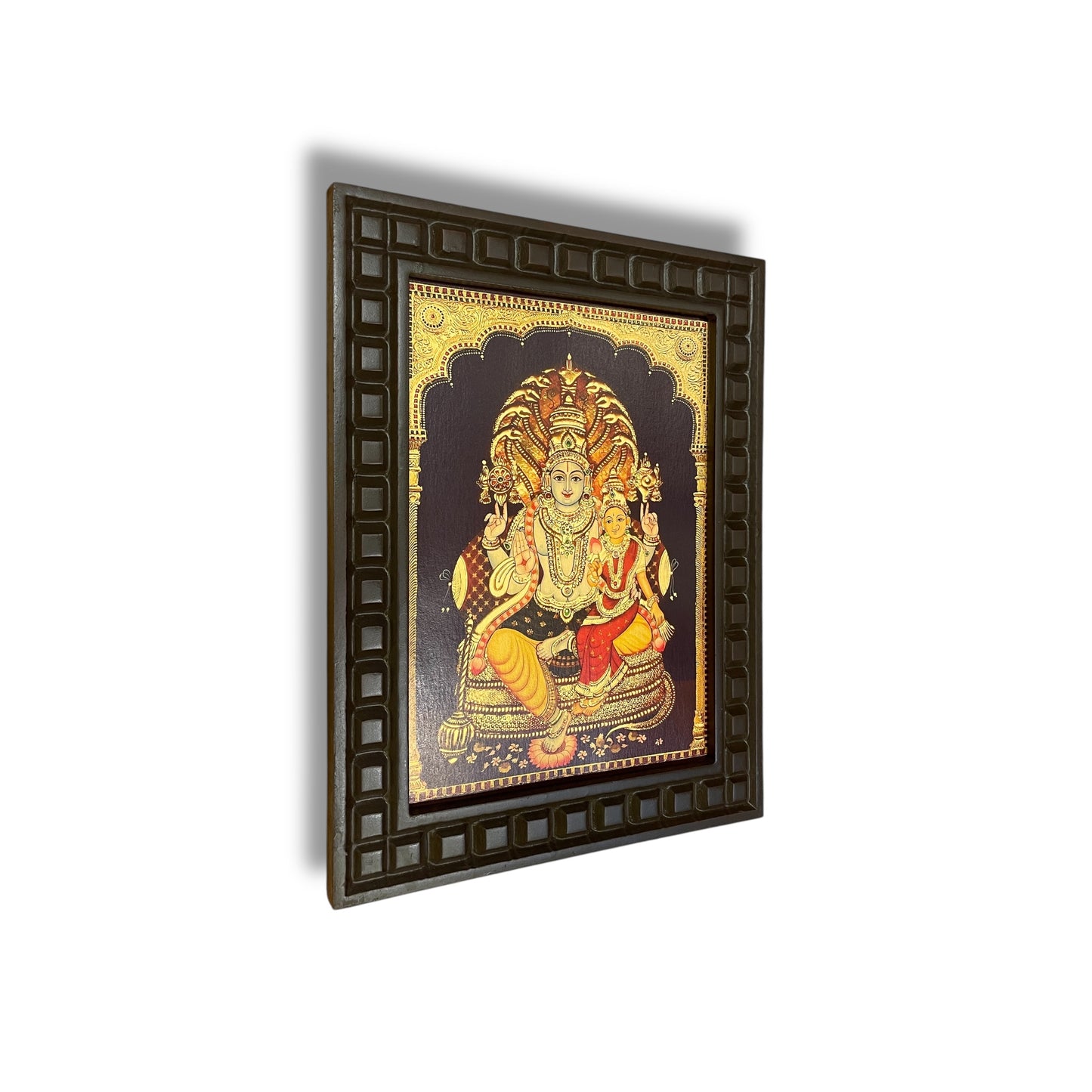 Lakshmi Narayana 2 Gold foiled art Within wooden frame