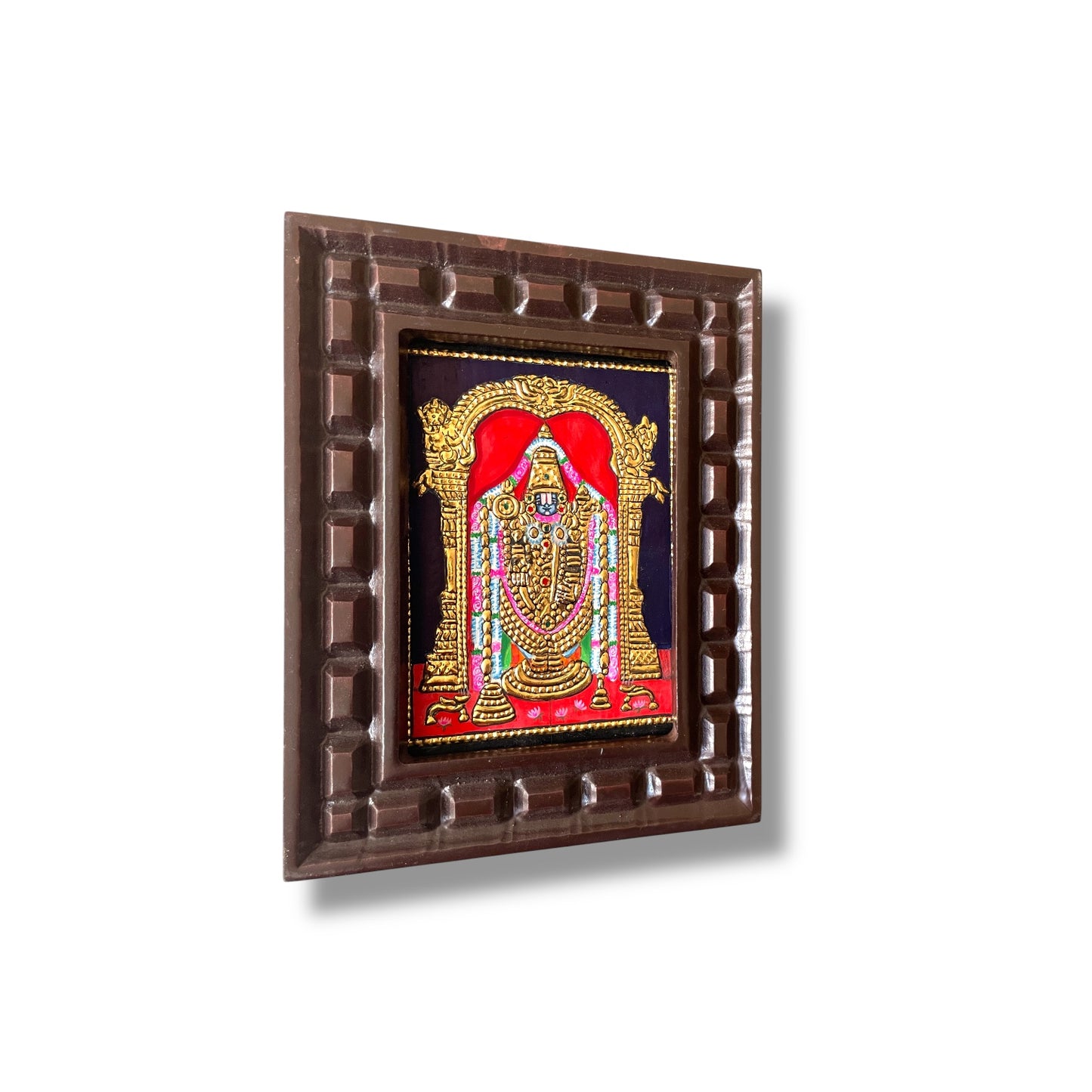Tirupati Balaji Tanjore Painting with Wooden Frame