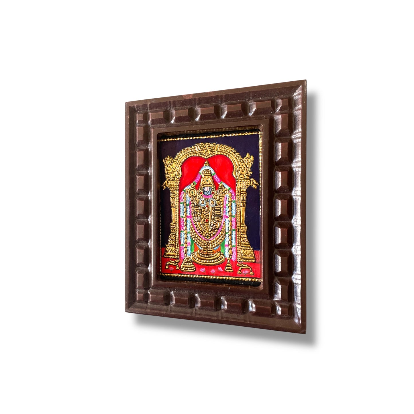 Tirupati Balaji Tanjore Painting with Wooden Frame