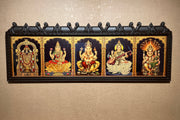 5 Gods in One Temple Style Gold Leaf Art Frame