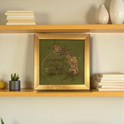 Bhagavad Gita Shloka Wall Art Titanium metal in Gold Framed