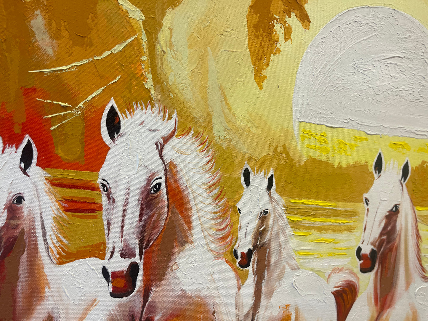 Seven Running horses original hand painting