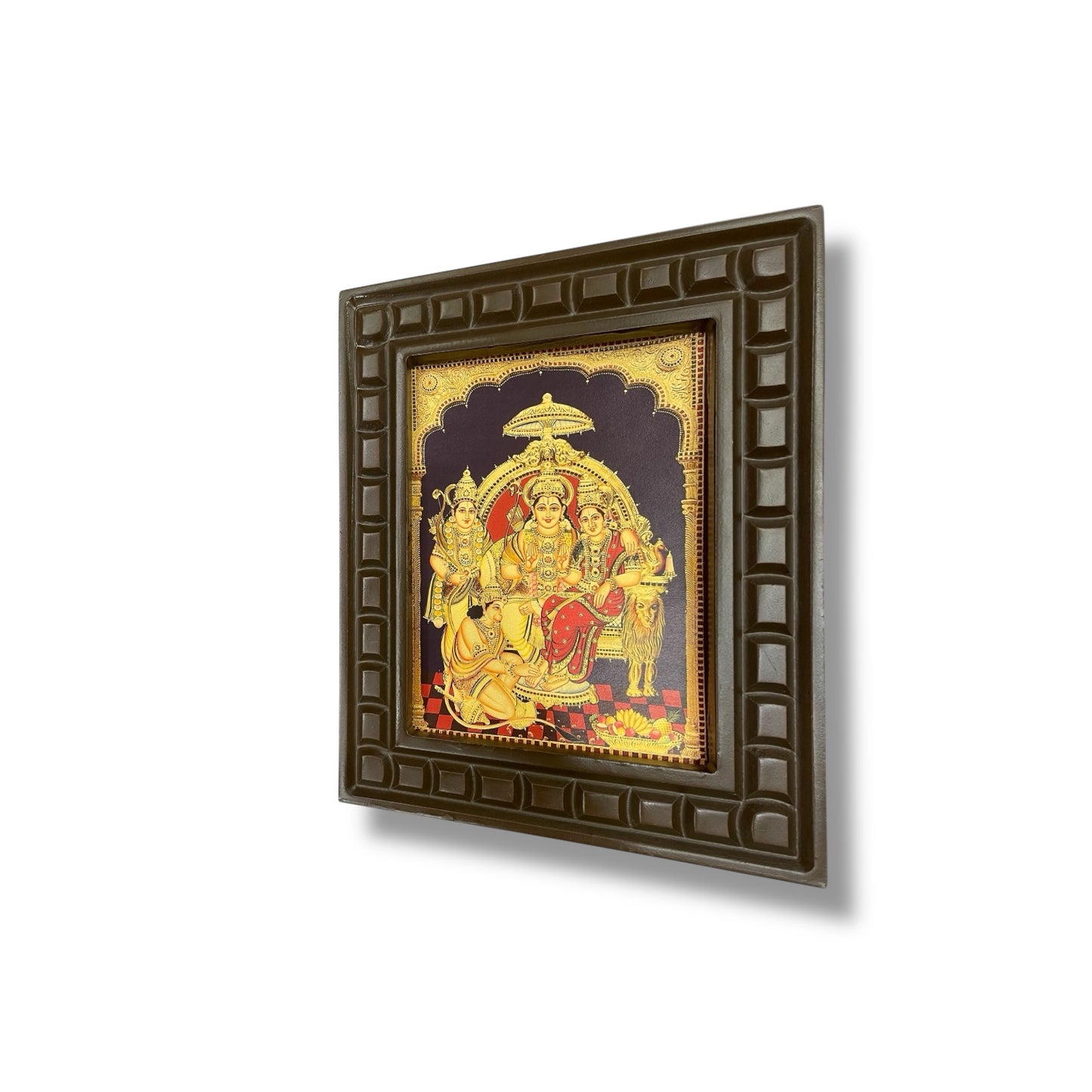 Ram Parivar- 3 Gold leafed artwork in wooden frame