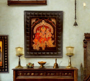 Shiva Parivar-2 Gold foiled Art within wooden Frame