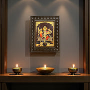 Durga Devi 6 Gold Leafed Art With Wooden Frame