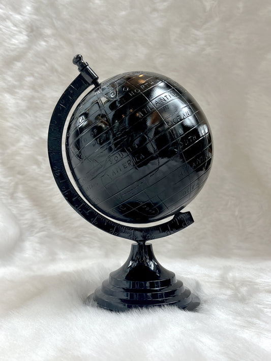 Black Luxurious Etching Metal Globe