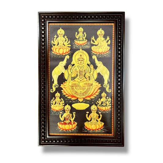 Astalakshmi -2 Gold Leafed Art  With Wooden Frame.