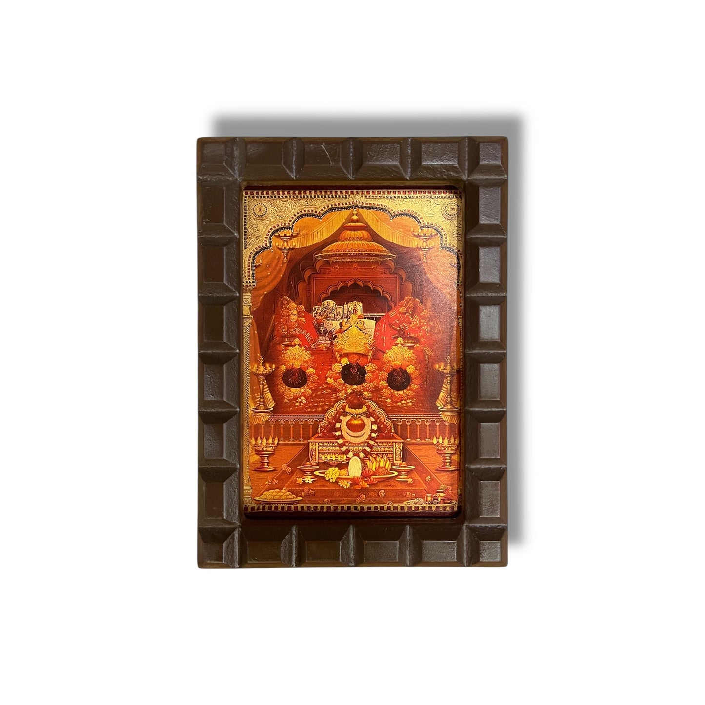 Vaishno Devi Gold Foiled art within wooden frame