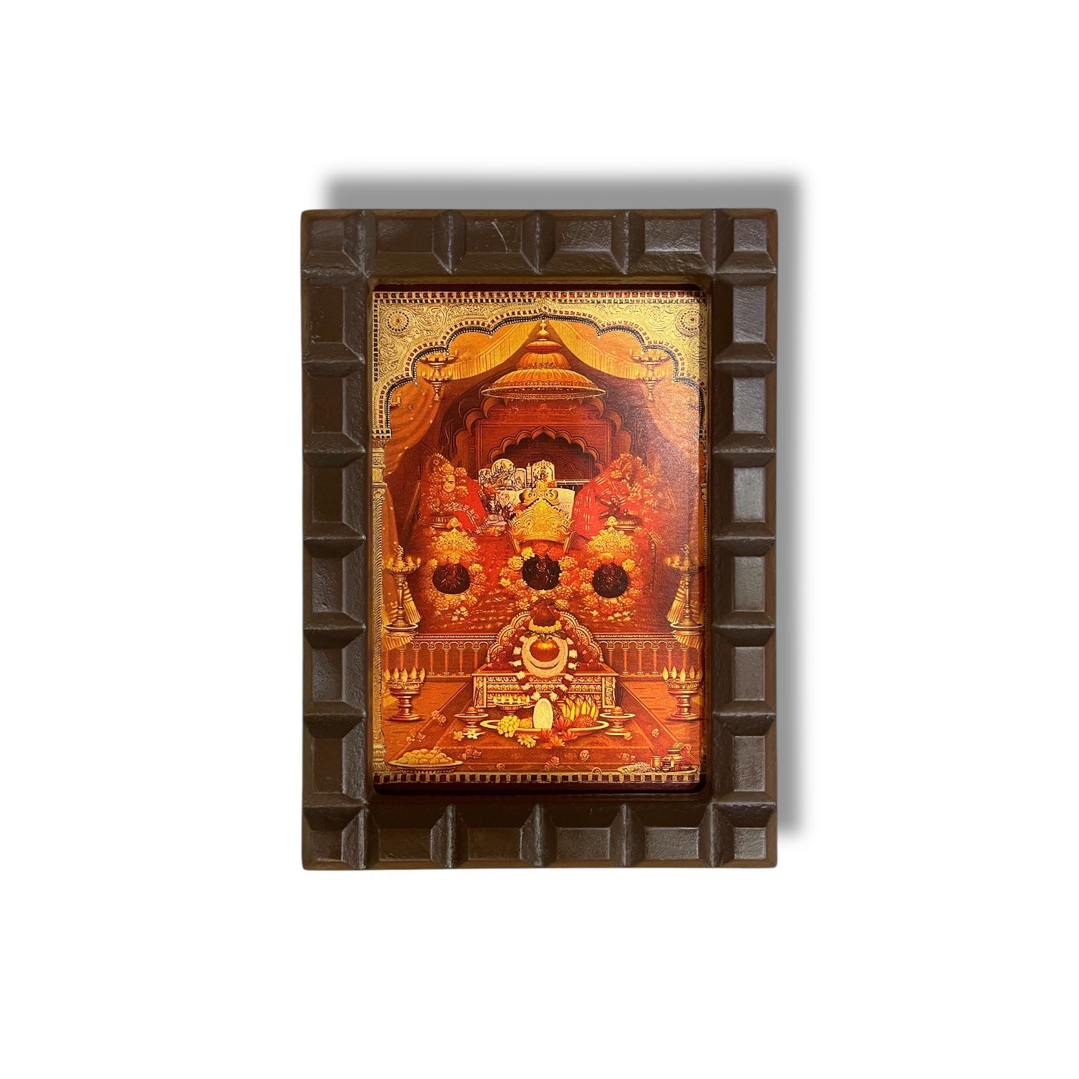 Vaishno Devi Gold Foiled art within wooden frame