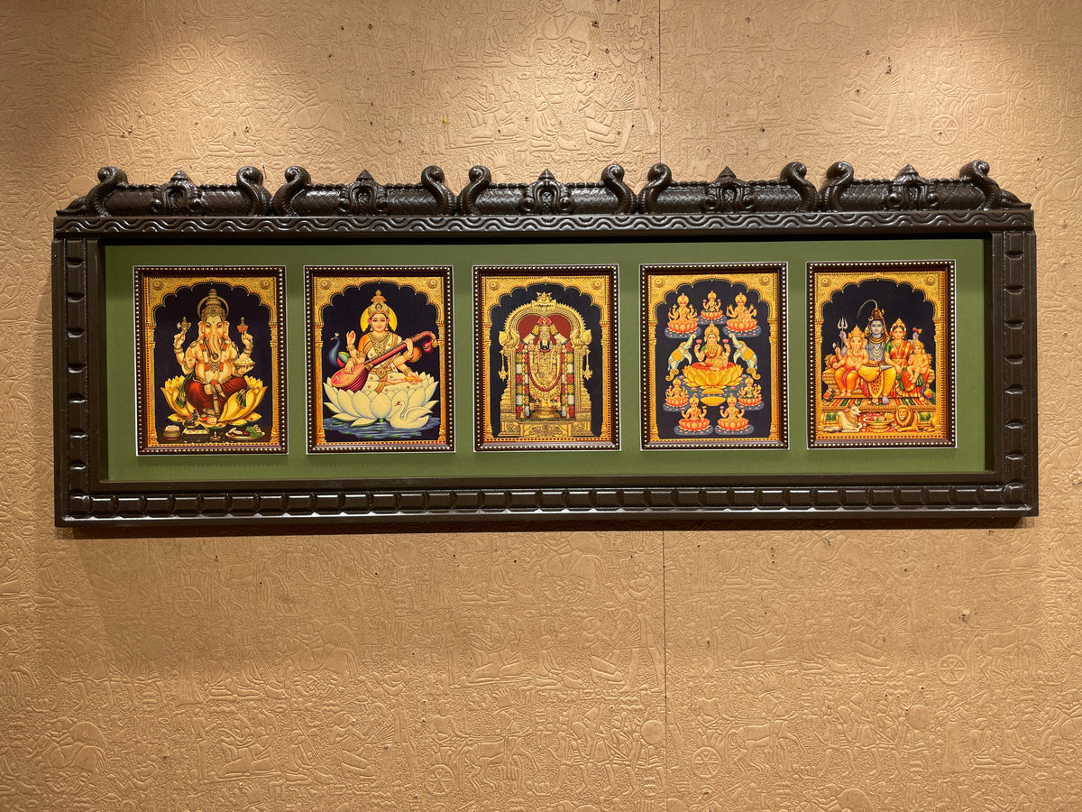 5 Gods in One Frame | Gold Leaf Divine Wall Art by ESTUDIO