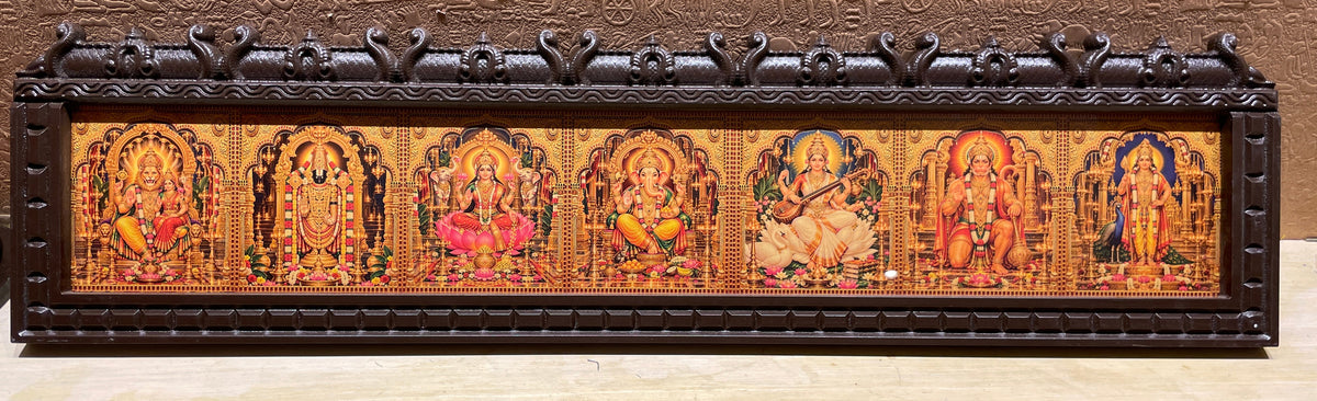 7 Gods in One Frame | Premium Gold Leaf Art