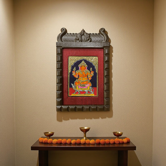 Shrishti Ganapati Tanjore Painting