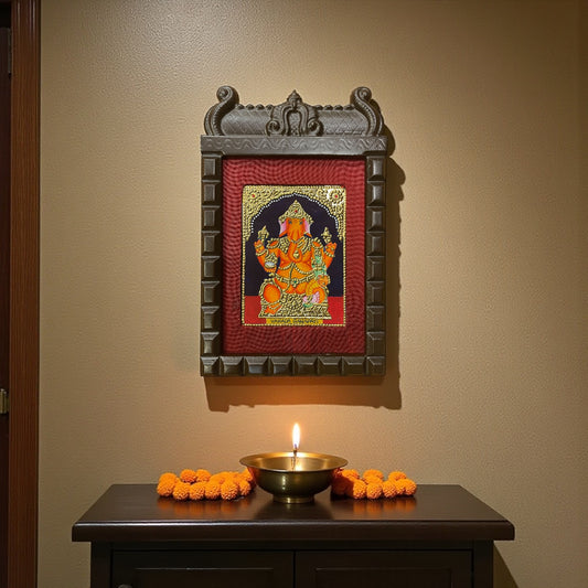 Varada Ganapati Tanjore Painting