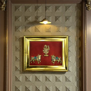 Shrinathji with Kamadhenu Red Wall Art
