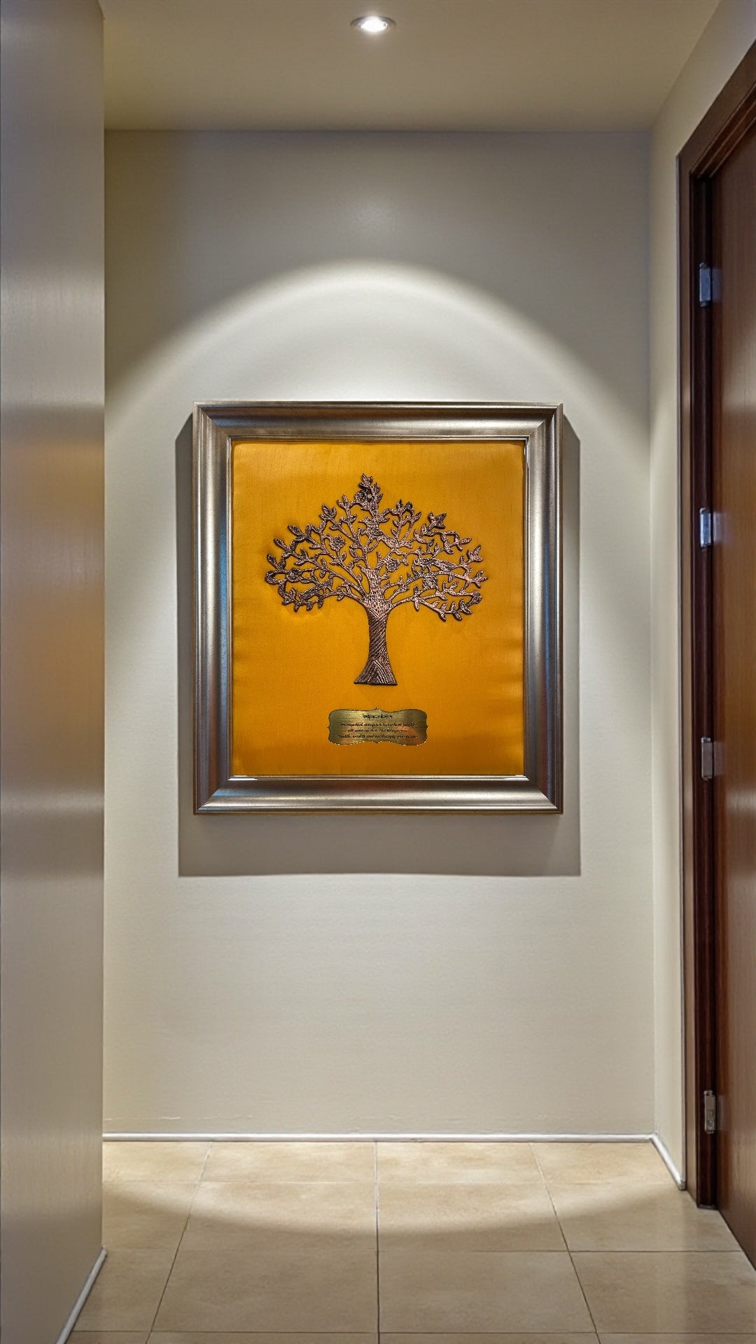Mild Steel Kalpavriksha – The Sacred Tree of Abundance in Luxe Gold Frame