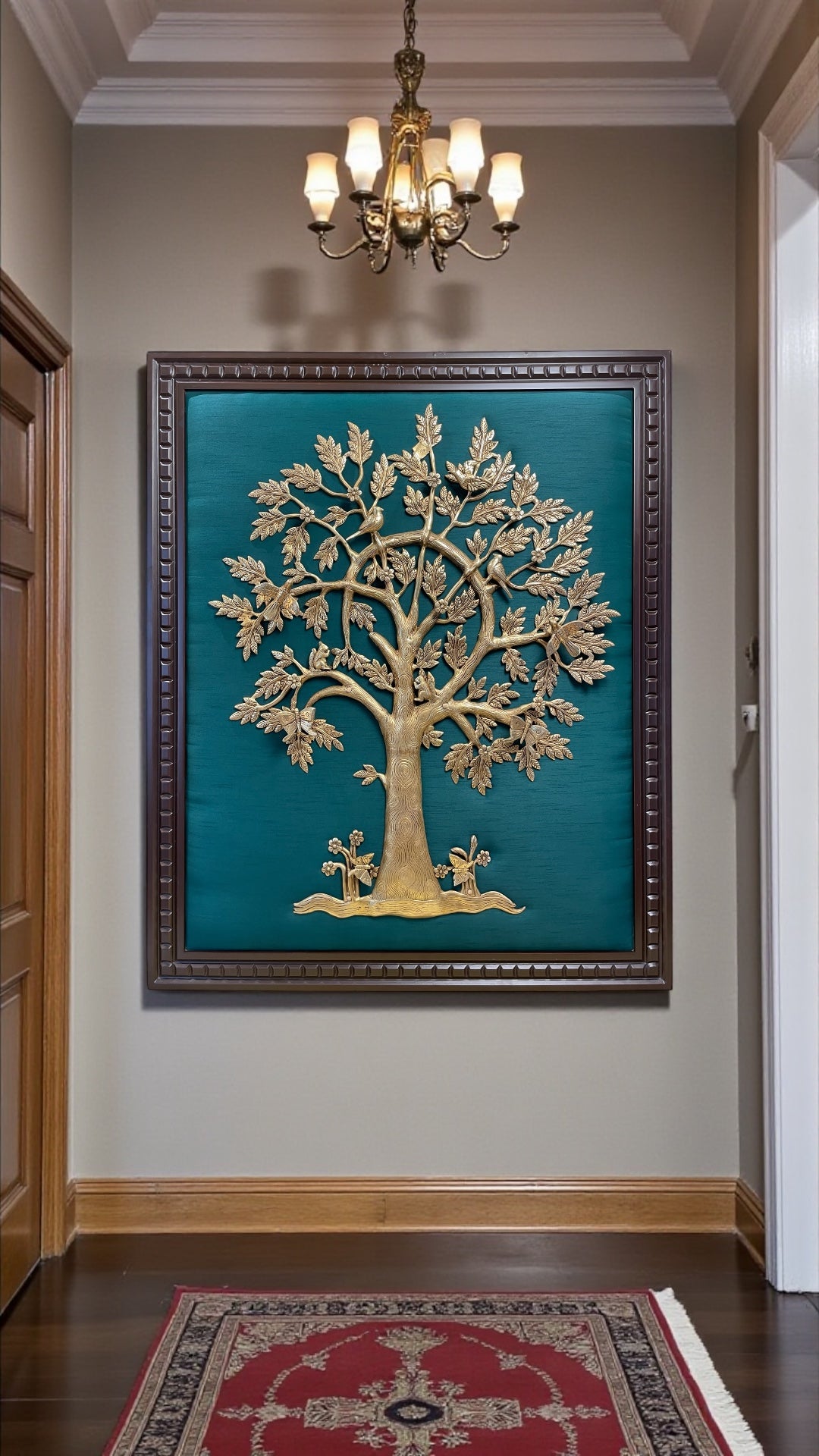 Royal Brass Flower of Life (Large Size Life Tree) Wall Art – Framed in Premium Wood