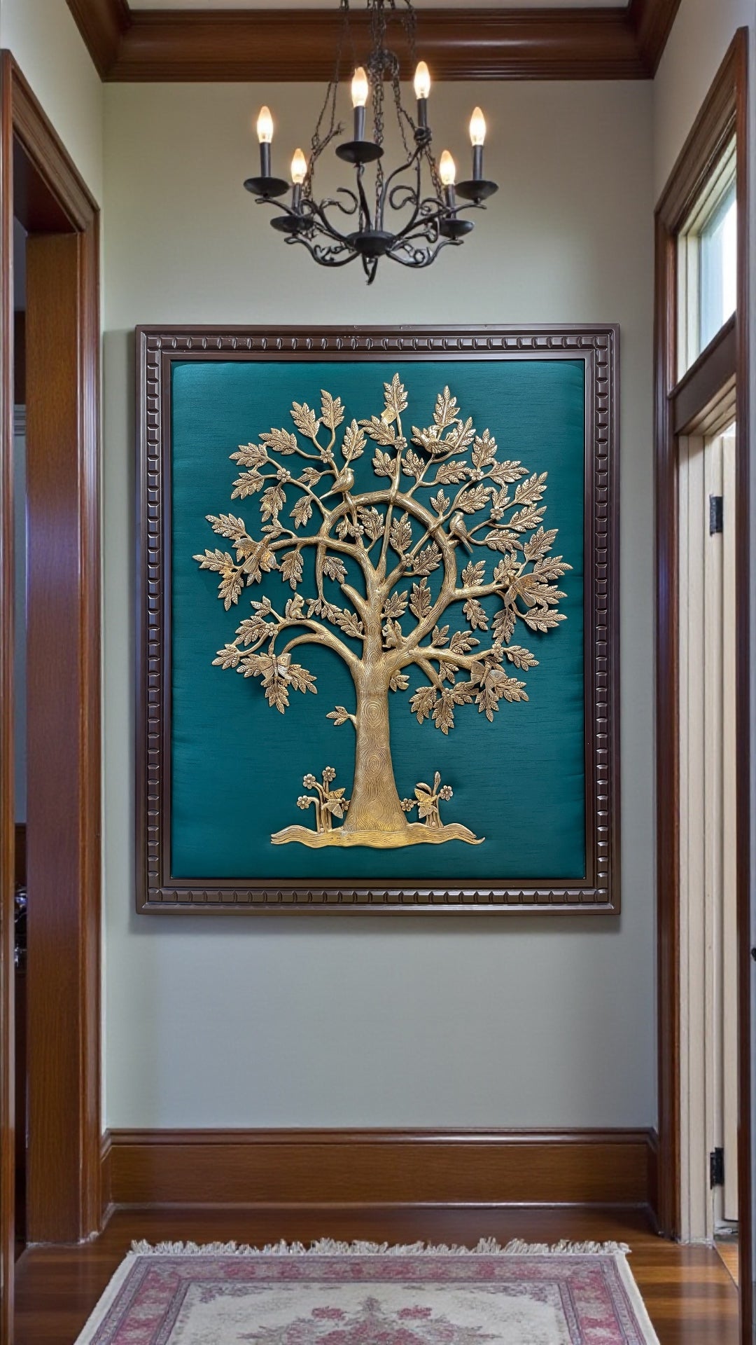 Royal Brass Flower of Life (Large Size Life Tree) Wall Art – Framed in Premium Wood