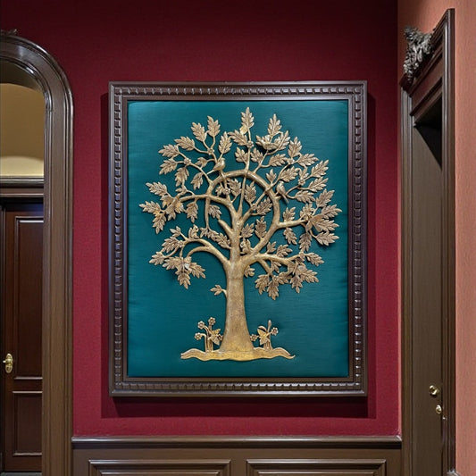 Royal Brass Flower of Life Wall Art – Framed in Premium Wood