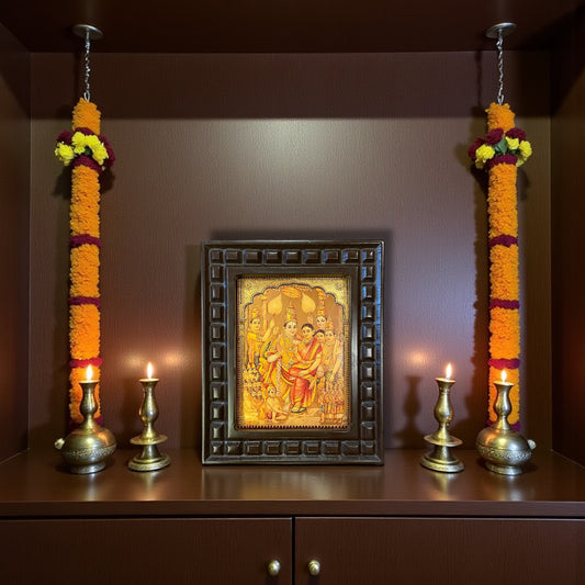 Rama Pattabhishekam -2 Wall Art in Wooden Frame.