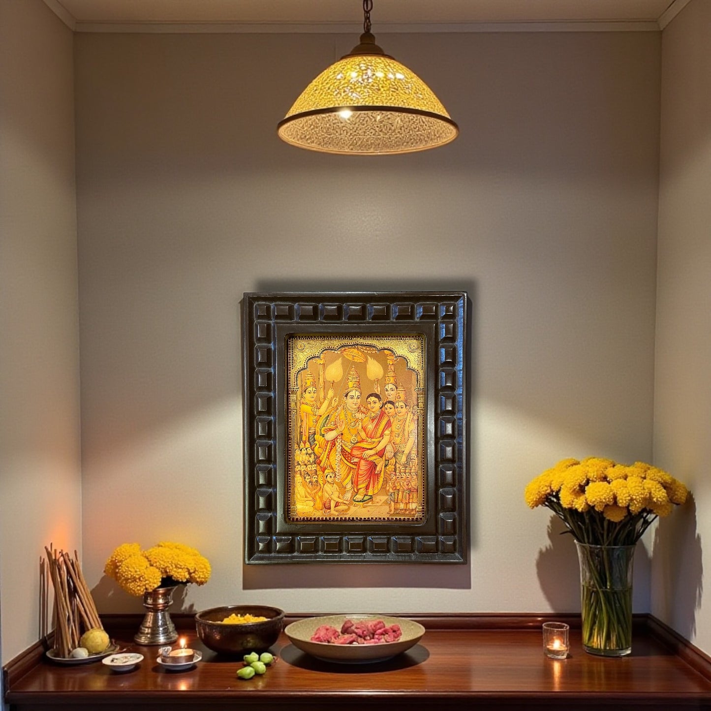 Rama Pattabhishekam -2 Wall Art in Wooden Frame.