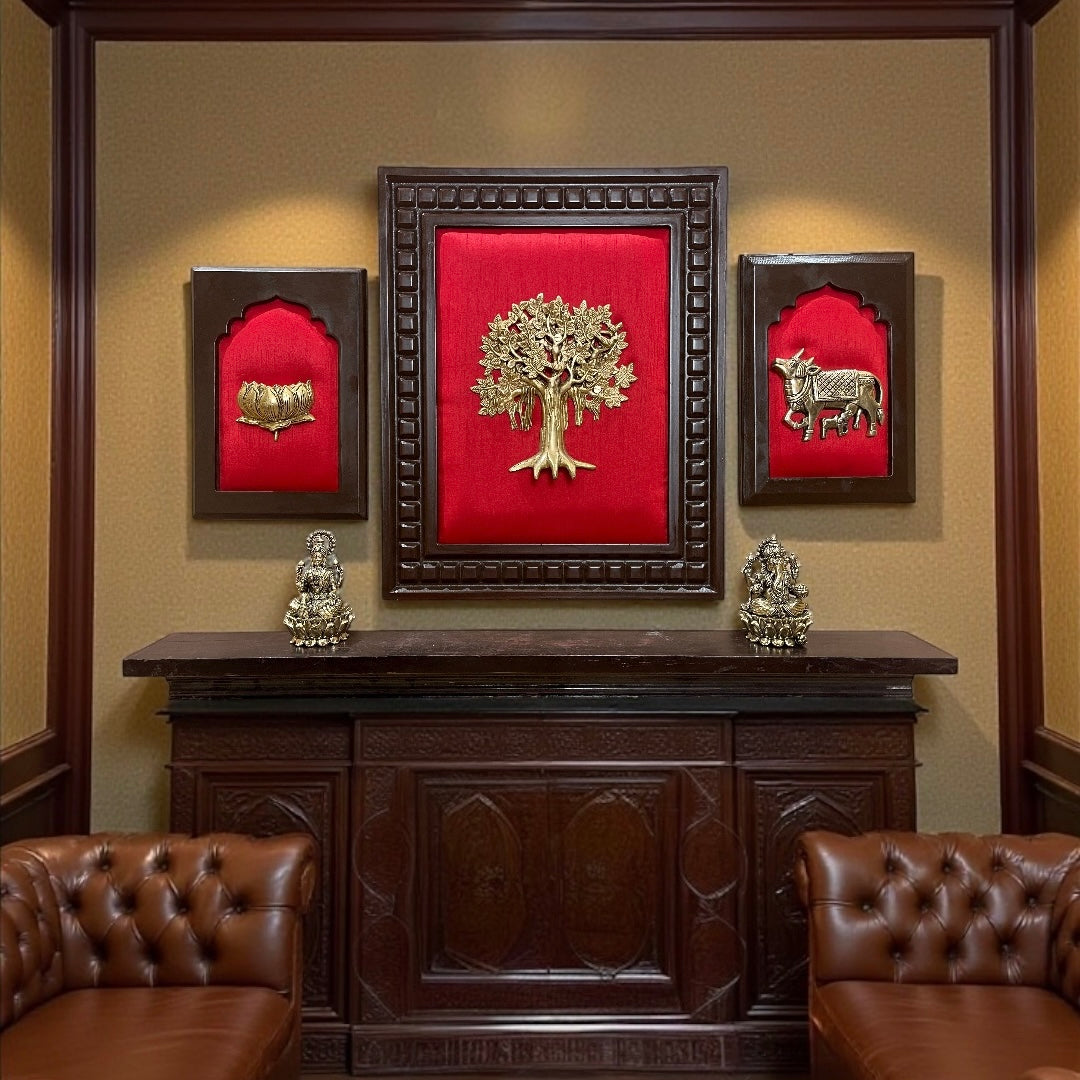 Brass Divine Prosperity Wall Art Set