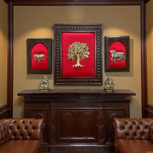 Brass Divine Prosperity Wall Art Set