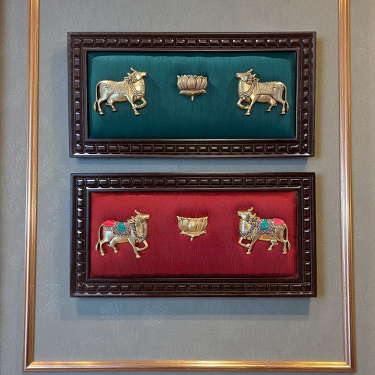 Brass Kamadhenu with Lotus – Symbol of Abundance & Prosperity