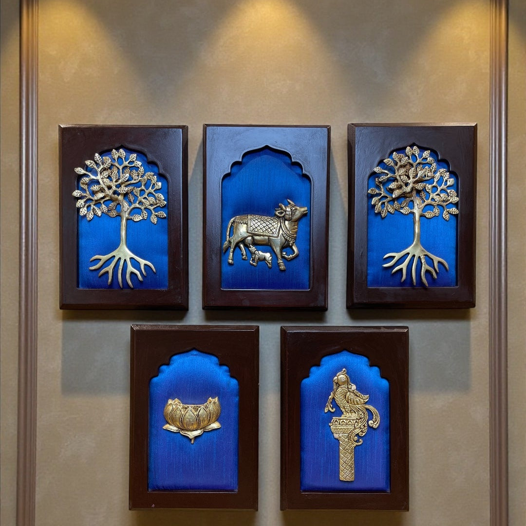 Brass Blue Harmony Wall Art Set